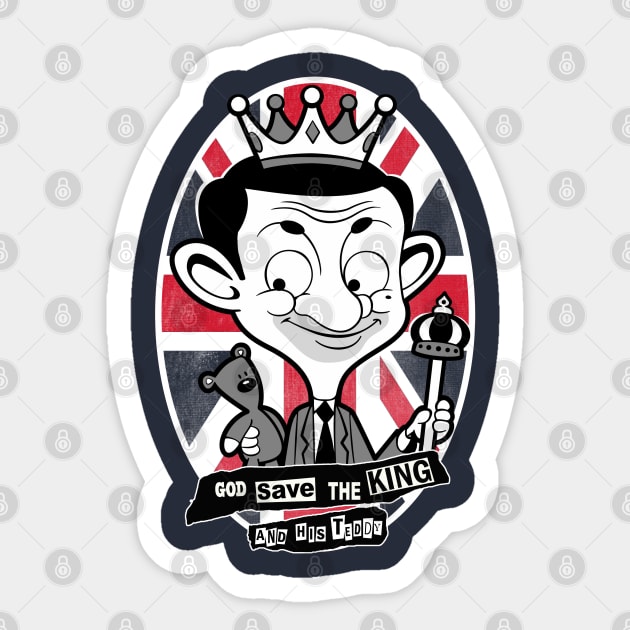 God save the king Bean Mr Bean Sticker TeePublic